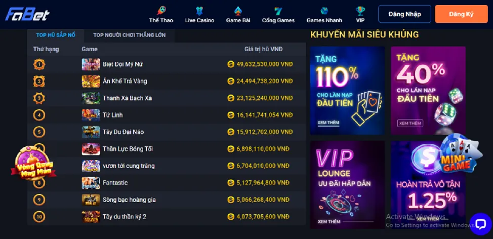 Cơ hội jackpot trong game bắn cá